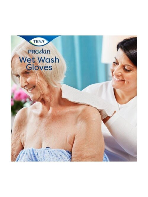 Eelniisutatud pesukindad TENA ProSkin Wet Wash Gloves