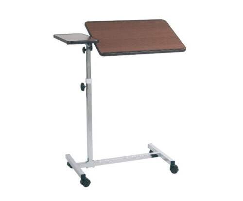 Voodilaud ratastel küljelauaga / tumepruun / Overbed table /RS992M