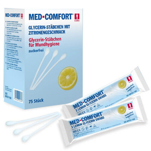 Med-Comfort sidrunimaitselised vatitikud suuhügieeniks ja suu limaskesta hoolduseks