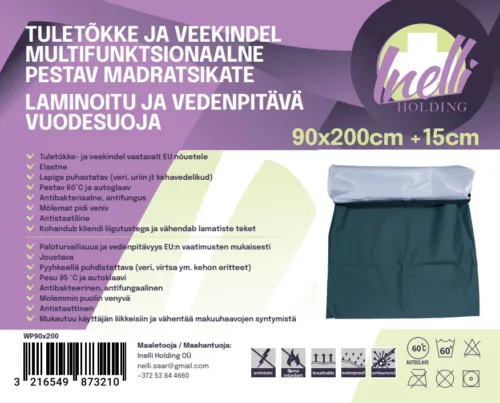 PU veekindel madratsikaitse 90×200+15 cm